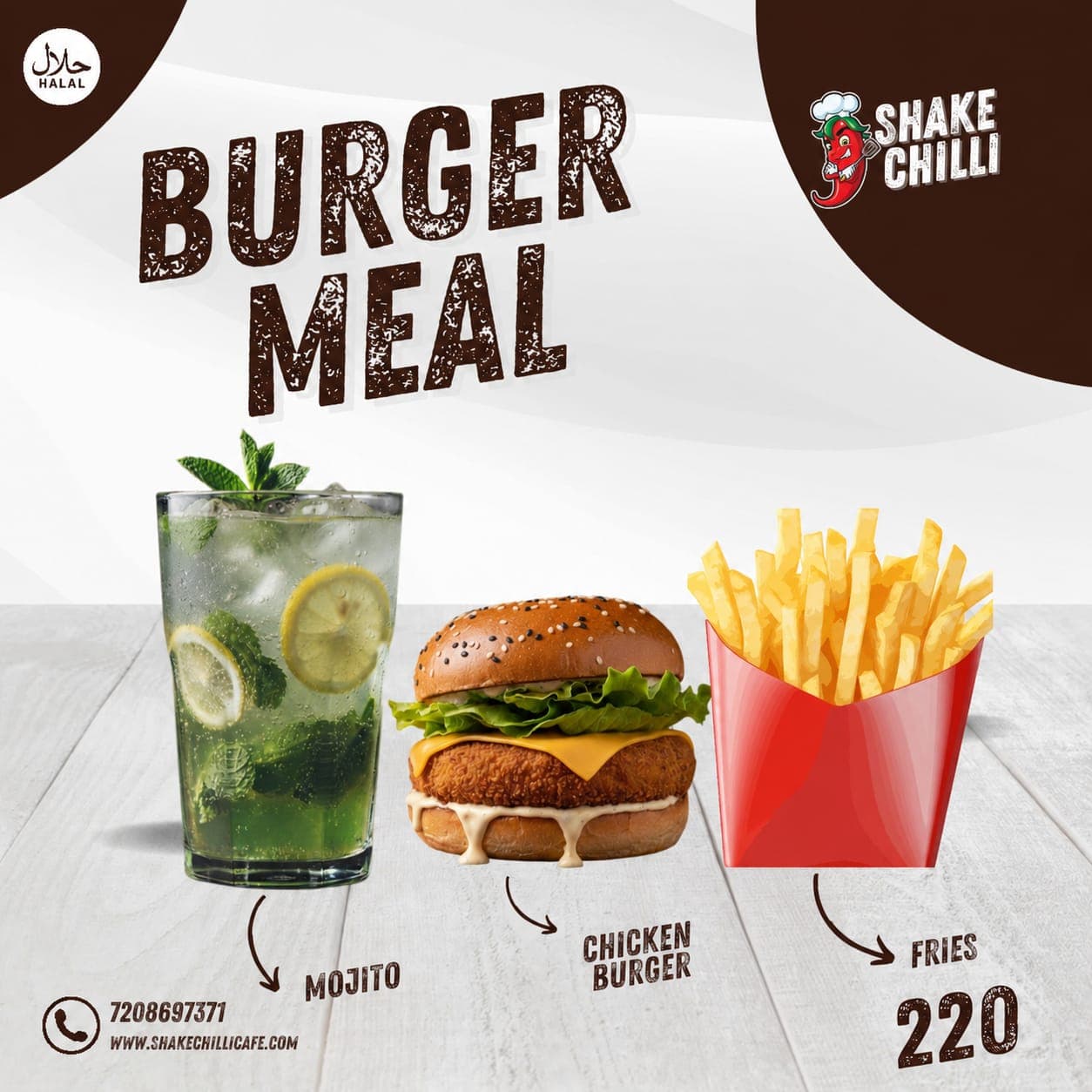 Value Combo Meal Burger Meal in Mumbra Shilphata Kausa MM Valley Dosti - Chicken Burger + French Fries + Mojito - Premium Halal Non-Vegetarian - Shake Chilli Cafe & Pizzeria