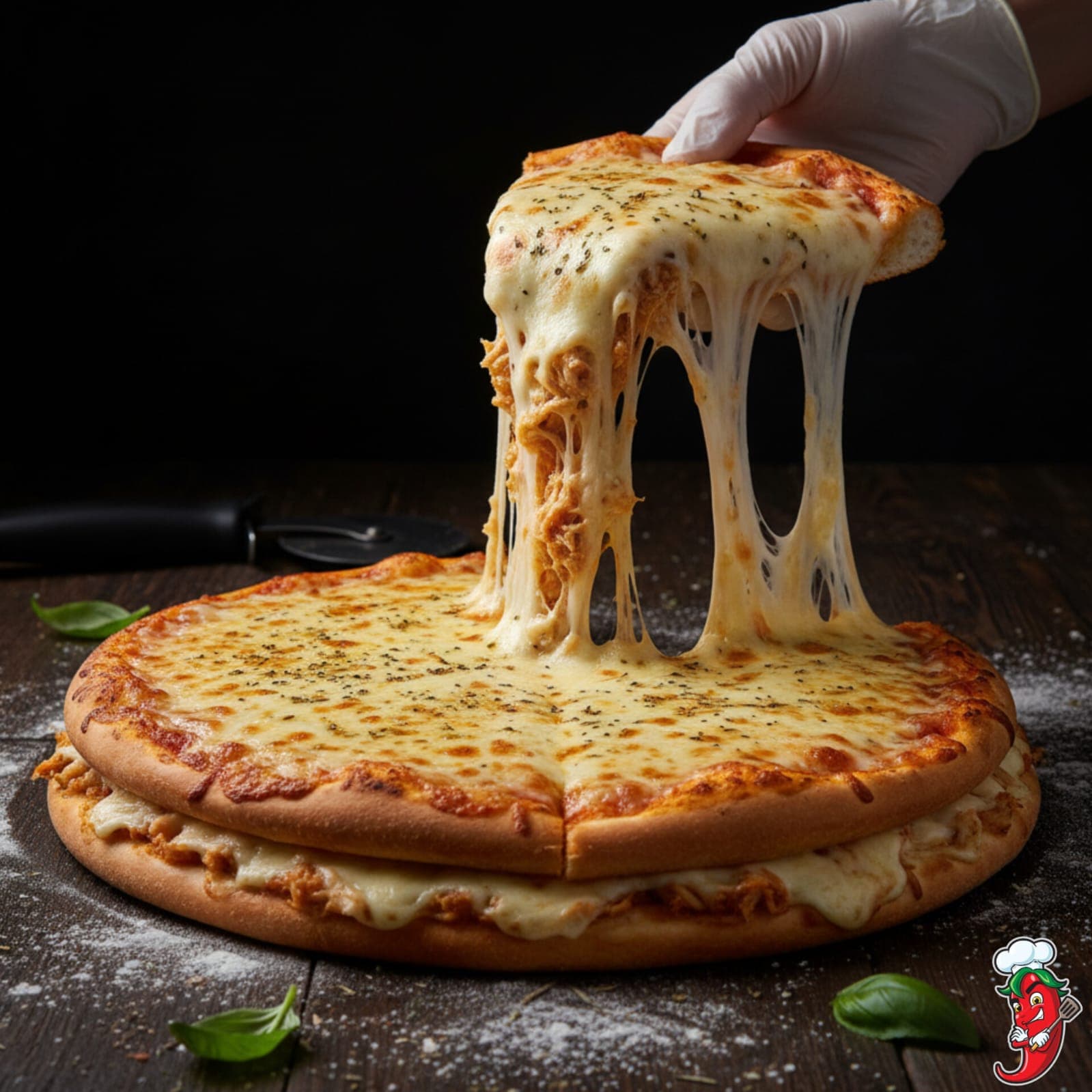 Premium Special Pizza Double Layer Pizza in Mumbra Shilphata Kausa MM Valley Dosti - 2 layer of base, pizza sauce, 3 different flavours chicken, 3 different types of mozzarella and cheese - Premium Halal Non-Vegetarian - Shake Chilli Cafe & Pizzeria